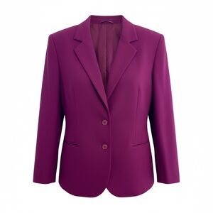 Vintage 80’s Leslie Fay Blazer Sz 14 Purple Fitted 2 Button Business Career USA